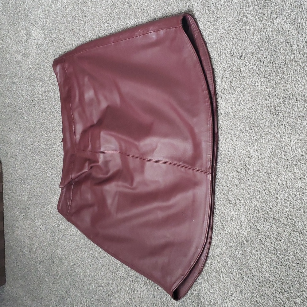 Leather mini skirt